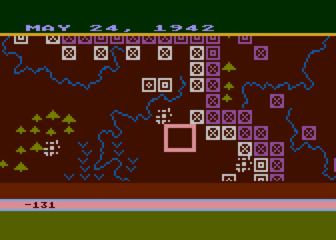 Screenshot of Atari 8-Bit "Eastern Front" Gameplay. "Total War" that Ran.